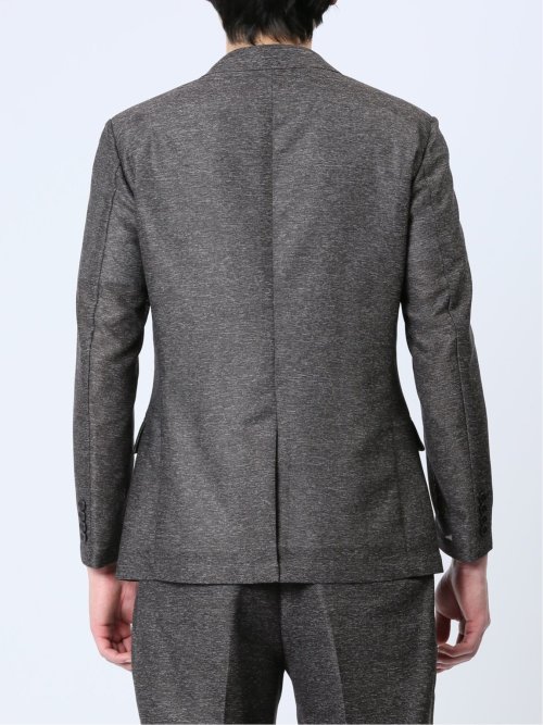 TechLinen スリムフィット 2ボタンジャケット 茶(セットアップ可能)