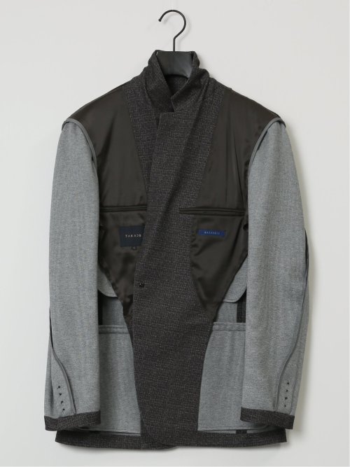 TechMove スリムフィット 2ボタンジャケット 組織茶(セットアップ可能)
