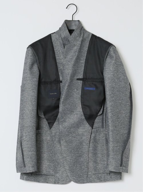 TechLinen スリムフィット 2ボタンジャケット グレー(セットアップ可能)