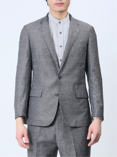 TechLinen スリムフィット 2ボタンジャケット グレー(セットアップ可能)