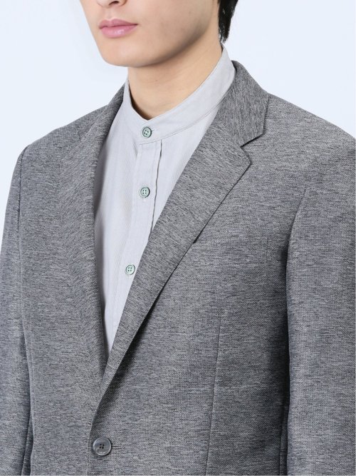 TechLinen スリムフィット 2ボタンジャケット グレー(セットアップ可能)