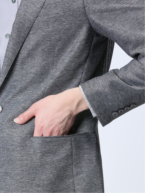 TechLinen スリムフィット 2ボタンジャケット グレー(セットアップ可能)