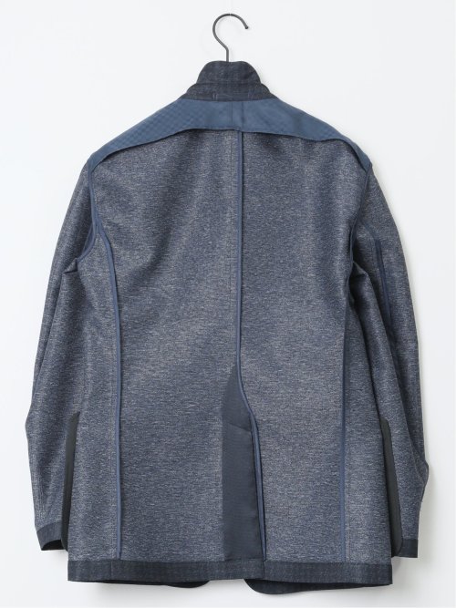 TechLinen スリムフィット 2ボタンジャケット 千鳥紺(セットアップ可能)