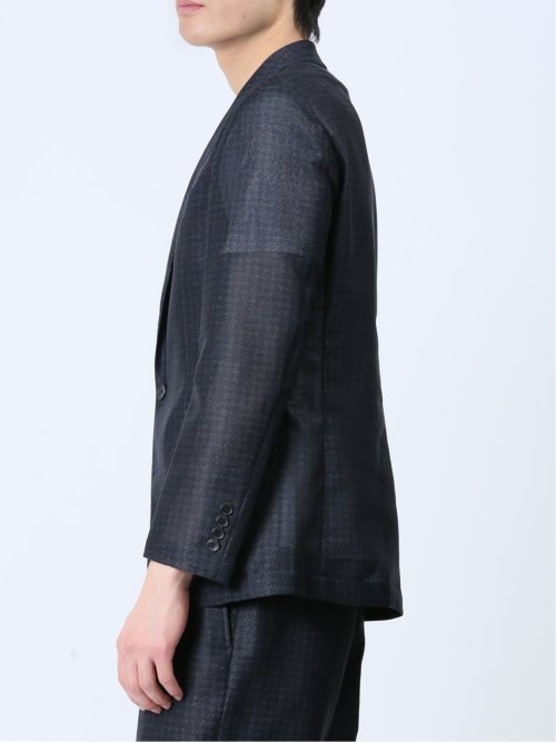 TechLinen スリムフィット 2ボタンジャケット 千鳥紺(セットアップ可能)