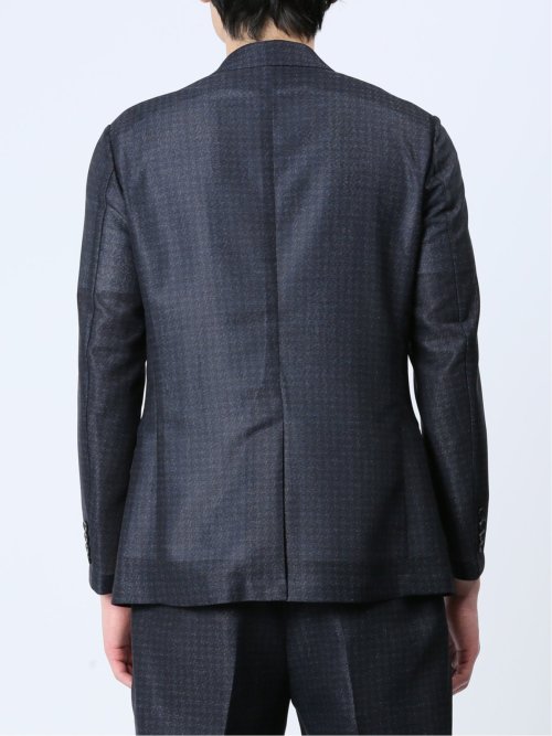 TechLinen スリムフィット 2ボタンジャケット 千鳥紺(セットアップ可能)