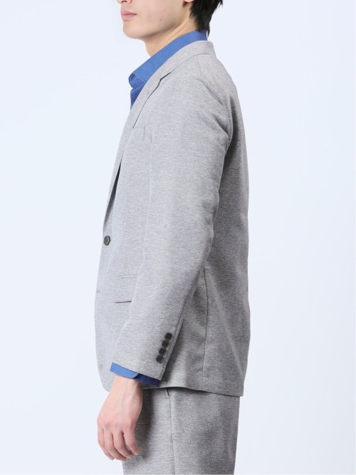TechLinen スリムフィット 2ボタンジャケット ライトグレー(セットアップ可能)