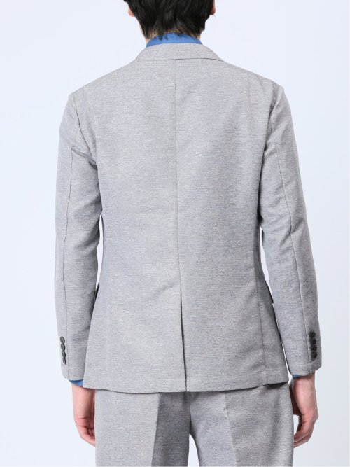 TechLinen スリムフィット 2ボタンジャケット ライトグレー(セットアップ可能)