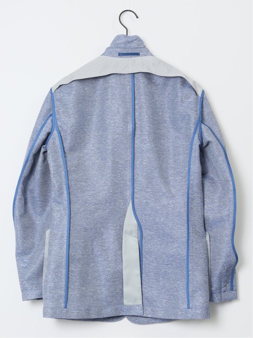 TechLinen スリムフィット 2ボタンジャケット 青(セットアップ可能)