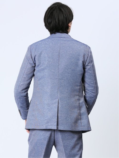 TechLinen スリムフィット 2ボタンジャケット 青(セットアップ可能)