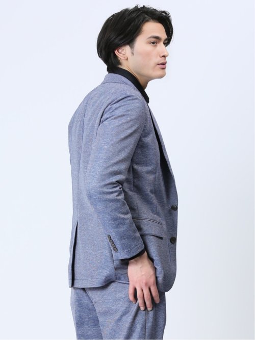TechLinen スリムフィット 2ボタンジャケット 青(セットアップ可能)