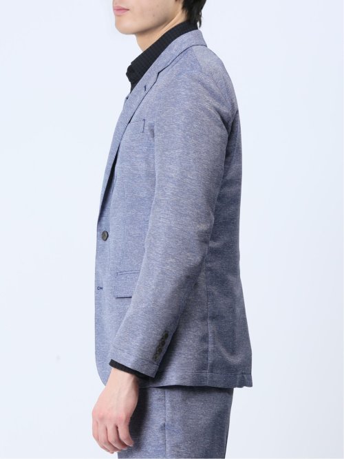 TechLinen スリムフィット 2ボタンジャケット 青(セットアップ可能)