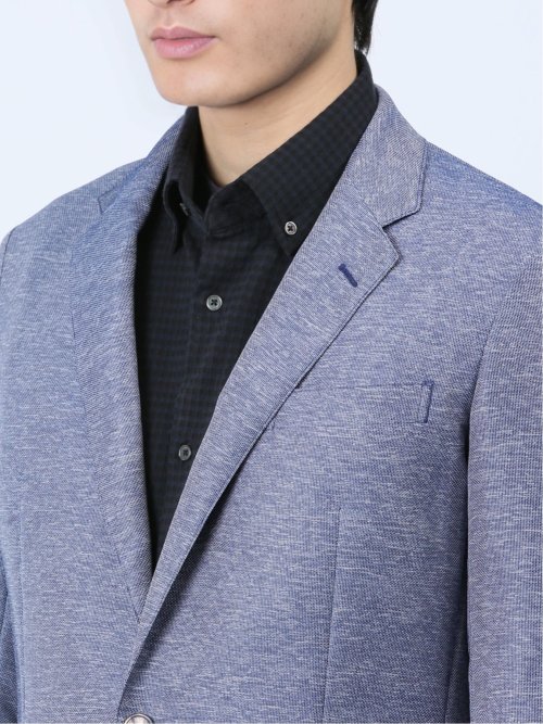 TechLinen スリムフィット 2ボタンジャケット 青(セットアップ可能)