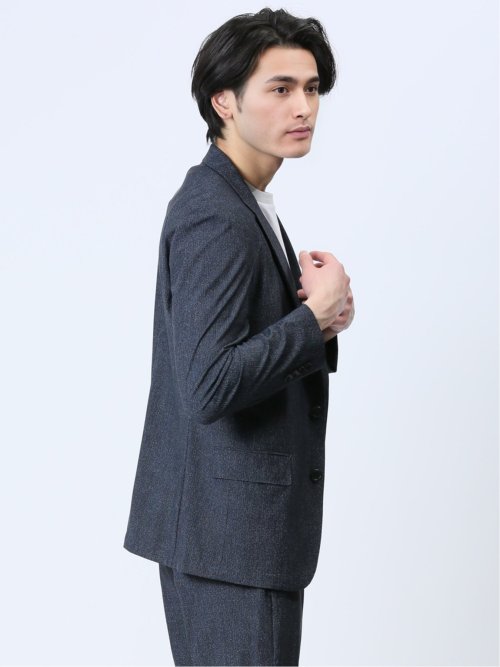 TechCool スリムフィット 2ボタンジャケット 紺(セットアップ可能)