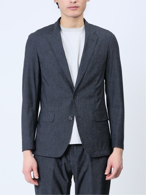 TechCool スリムフィット 2ボタンジャケット 紺(セットアップ可能)