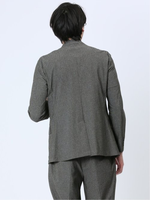 TechCool スリムフィット 2ボタンジャケット 茶(セットアップ可能)