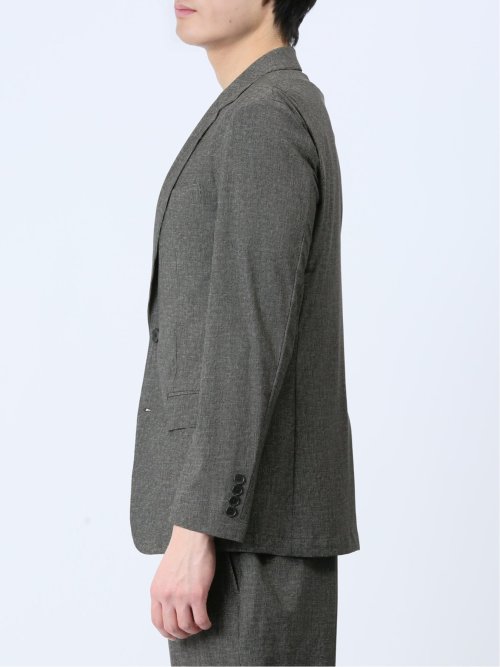 TechCool スリムフィット 2ボタンジャケット 茶(セットアップ可能)