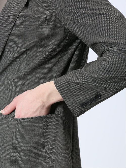 TechCool スリムフィット 2ボタンジャケット 茶(セットアップ可能)