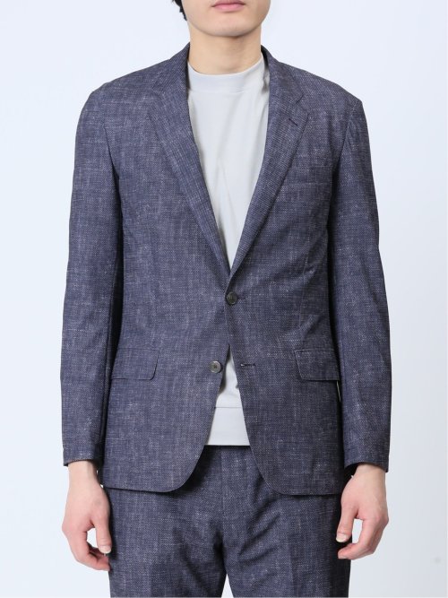 TechDenim スリムフィット 2ボタンジャケット 紺(セットアップ可能)