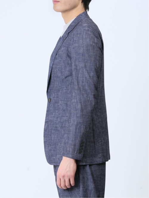 TechDenim スリムフィット 2ボタンジャケット 紺(セットアップ可能)