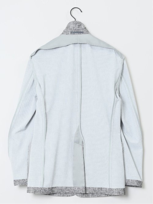 TechDenim スリムフィット 2ボタンジャケット シロ×クロ(セットアップ可能)