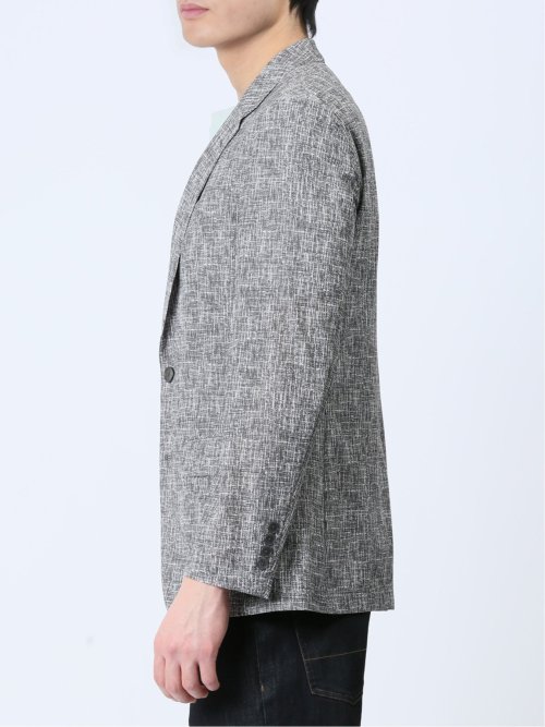 TechDenim スリムフィット 2ボタンジャケット シロ×クロ(セットアップ可能)