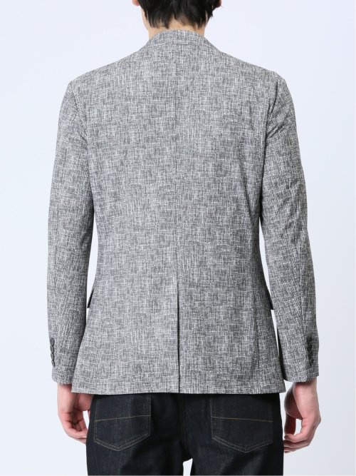 TechDenim スリムフィット 2ボタンジャケット シロ×クロ(セットアップ可能)