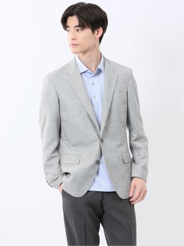 TechLinen スリムフィット 2ボタンジャケット ライトグレー