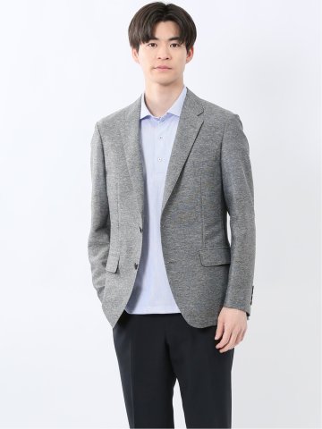 TechLinen スリムフィット 2ボタンジャケット グレー
