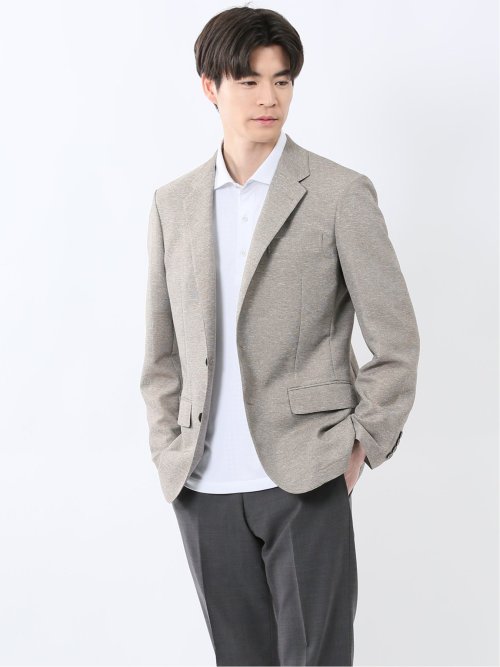TechLinen スリムフィット 2ボタンジャケット 茶