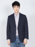 ストレッチ 起毛2ボタンジャケット 紺