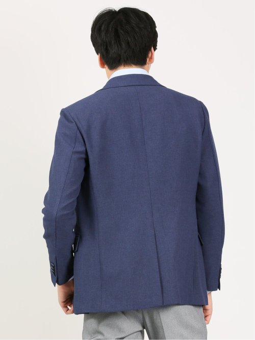 メッシュ レギュラーフィット 2ボタンブレザー 青