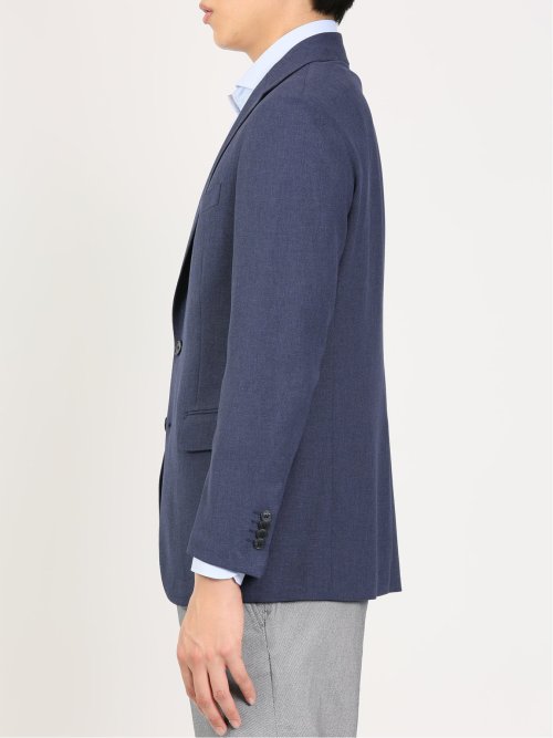 メッシュ レギュラーフィット 2ボタンブレザー 青