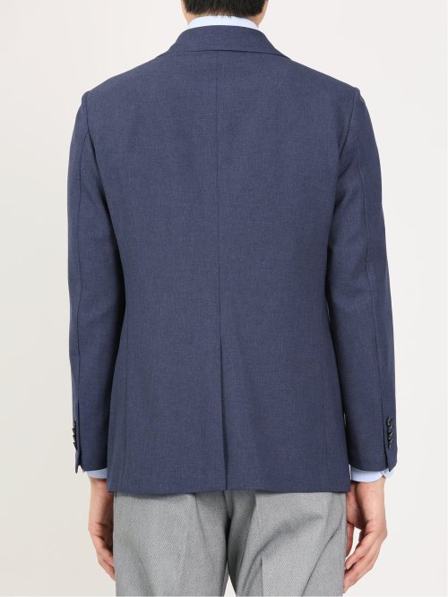 メッシュ レギュラーフィット 2ボタンブレザー 青