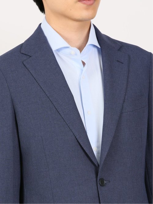 メッシュ レギュラーフィット 2ボタンブレザー 青