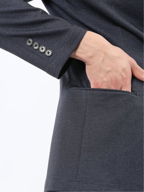TechMove スリムフィット 2ボタンジャケット カルゼ紺(セットアップ可能)