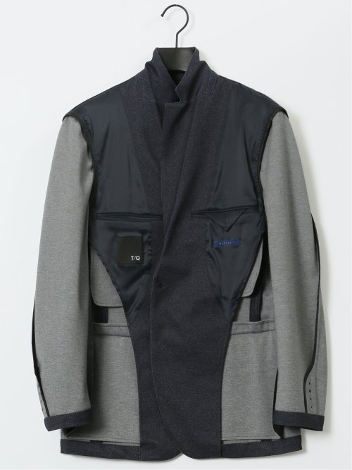 TechMove スリムフィット 2ボタンジャケット カルゼ紺(セットアップ可能)