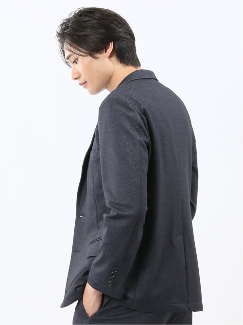 TechMove スリムフィット 2ボタンジャケット カルゼ紺(セットアップ可能)