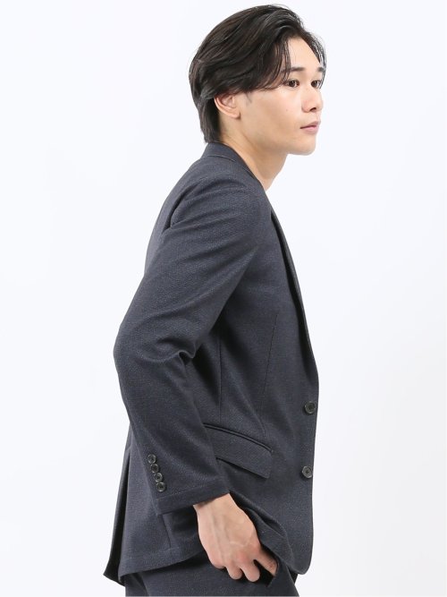 TechMove スリムフィット 2ボタンジャケット カルゼ紺(セットアップ可能)