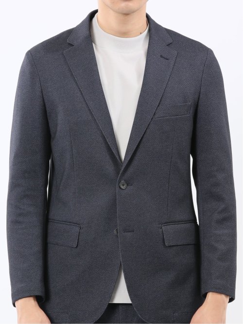 TechMove スリムフィット 2ボタンジャケット カルゼ紺(セットアップ可能)