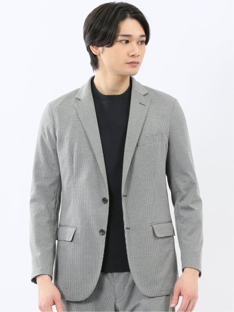 ストレッチポンチ スリムフィット 2ボタンジャケット ライトグレー(セットアップ可能)