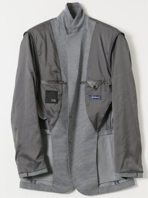 ストレッチポンチ スリムフィット 2ボタンジャケット ライトグレー(セットアップ可能)