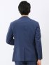 リネン調 スリムフィット 2ボタン ジャケット 青(セットアップ可能)
