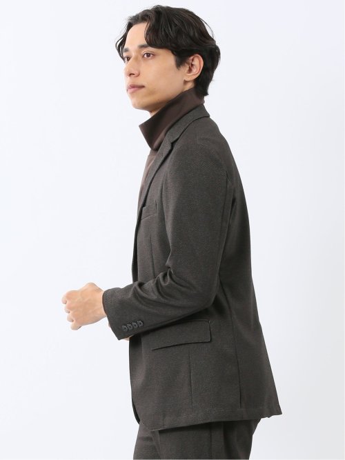 TechMove スリムフィット 2ボタンジャケット カルゼ茶(セットアップ可能)