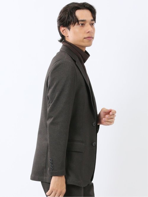 TechMove スリムフィット 2ボタンジャケット カルゼ茶(セットアップ可能)