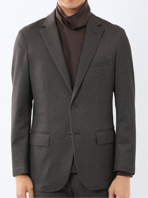 TechMove スリムフィット 2ボタンジャケット カルゼ茶(セットアップ可能)