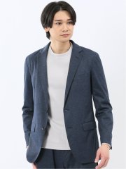 ストレッチポンチ スリムフィット 2ボタンジャケット 紺(セットアップ可能)