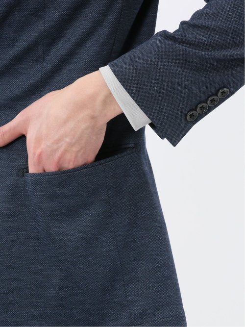 ストレッチポンチ スリムフィット 2ボタンジャケット 紺(セットアップ可能)