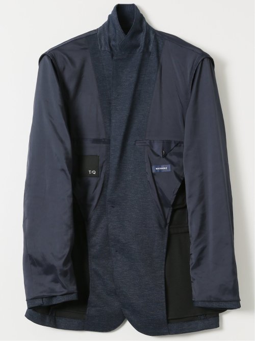 ストレッチポンチ スリムフィット 2ボタンジャケット 紺(セットアップ可能)