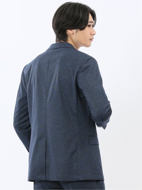 ストレッチポンチ スリムフィット 2ボタンジャケット 紺(セットアップ可能)