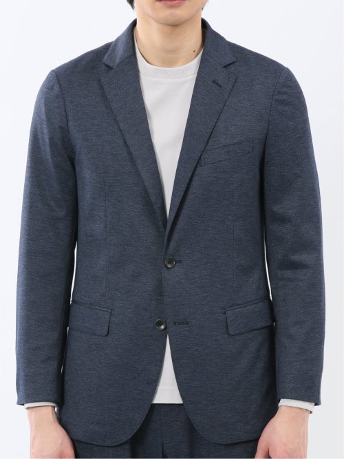 ストレッチポンチ スリムフィット 2ボタンジャケット 紺(セットアップ可能)